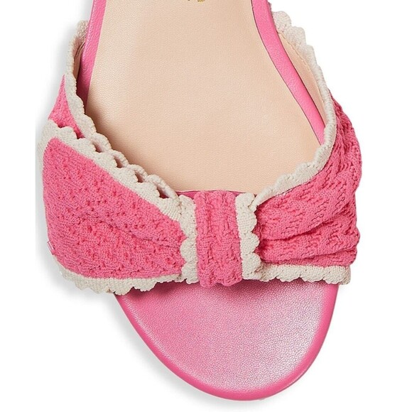 Kate Spade New York Tango Crochet Bow Pink Slides Sz.7.5 B - Picture 8 of 10